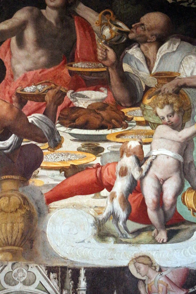82-Le storie di Mosé. La caduta della manna - Refettorio di Santa Maria Novella, Firenze - dettaglio